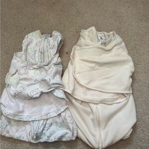 Baby Swaddle Blanket Set - Cream and Patterned